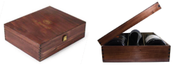 Wooden box de Bernard + 3x Bottle 0.75L